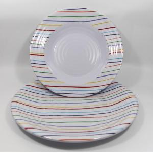 KIT PIATTI E ACCESSORI IN MELAMINA 4 PERSONE 8PZ STRIPES