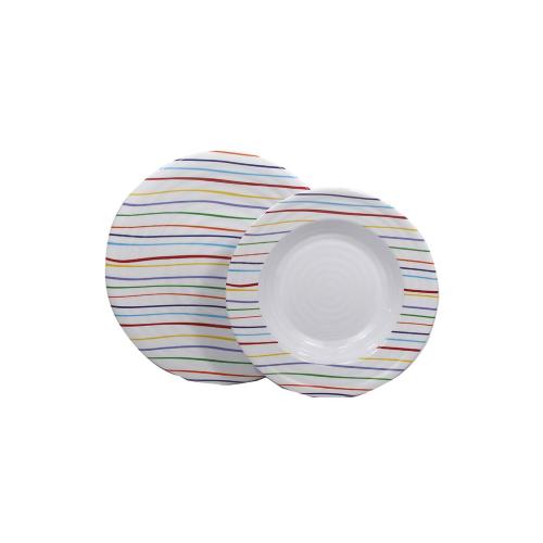 KIT PIATTI E ACCESSORI IN MELAMINA 4 PERSONE 8PZ STRIPES
