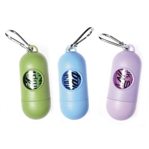 SACCHETTI IGIENICI PER ANIMALI DISPENSER CON SACCHETTI DI RICAMBIO CONFETTO VERDE, LILLA, BLU