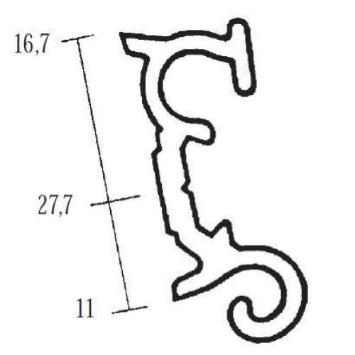FINESTRA A COMPASSO F48 PROFILO AGGANCIO SUP. X F48 F48 PRS