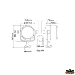 PROIETTORE "SUPER LIGHT" ATTACCO BASETTA CON PRESA BIPOLARE