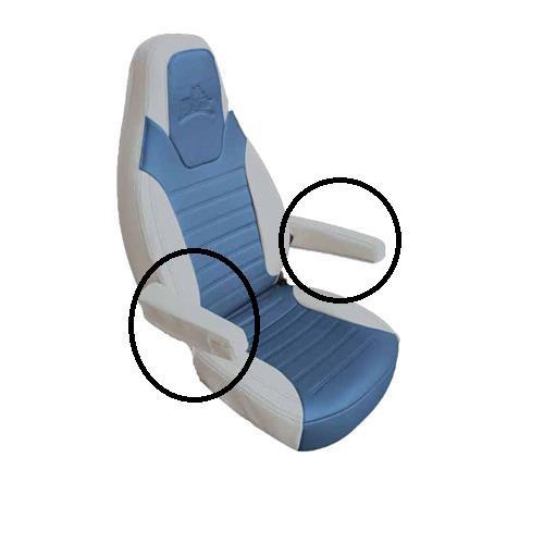 COPRIBRACCIOLI PER COPRISEDILI ECOPELLE VIA MONDO GRIGIO SCURO/AVIO COPPIA