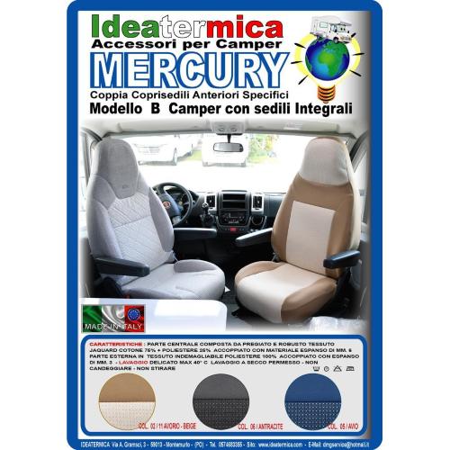 COPRISEDILI FODERE IN TESSUTO MOD. MERCURY "B" BEIGE COPPIA SEDILI INTEGRALI SENZA CINTURA INTEGRATA