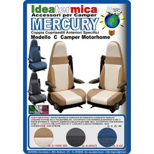 COPRISEDILI FODERE IN TESSUTO MOD. MERCURY "C" ANTRACITE COPPIA SEDILI INTEGRALI CON CINTURA INTEGRATA