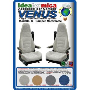 COPRISEDILI FODERE IN TESSUTO MOD. VENUS "C" BEIGE COPPIA SEDILI INTEGRALI CON CINTURA INTEGRATA