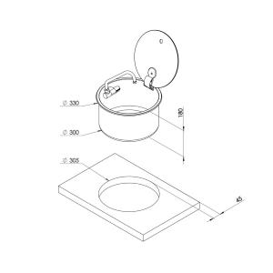 LAVELLO INOX TONDO 340X340MM A SCOMPARSA