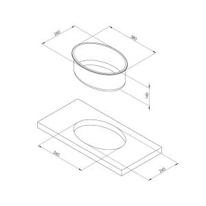 LAVELLO INOX OVALE 380X260MM