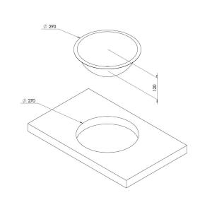 LAVELLO INOX SEMISFERICO Ø290MM