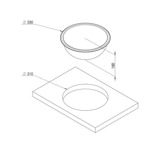 LAVELLO INOX SEMISFERICO Ø330MM