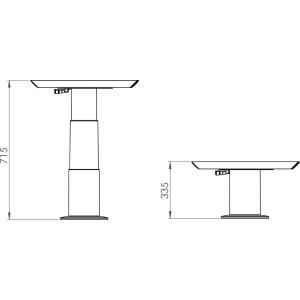 GAMBA PER TAVOLO TELESCOPICA CON TRASLATORE 4 DIR.+ ROT. COSMO 2 715/335MM