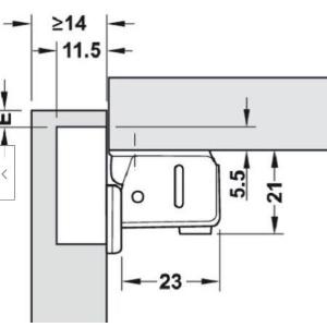 CERNIERA IN ACCIAIO A BRACCIO CORTO PER ANTINE/PORTE SENZA MOLLA