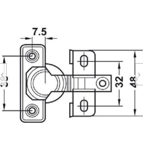 CERNIERA IN ACCIAIO A BRACCIO CORTO PER ANTINE/PORTE SENZA MOLLA