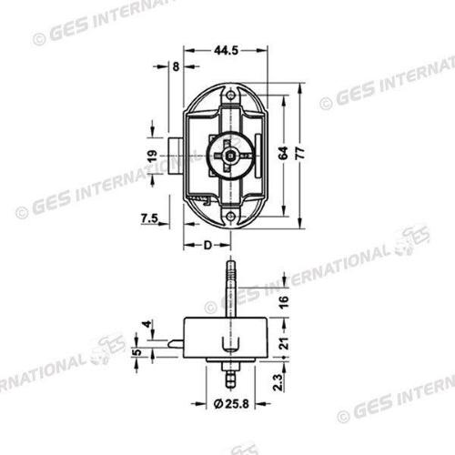 PUSH-LOCK BILATERALE CON FORI E GANCI MARRONE