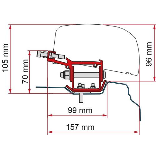 STAFFE PER F40 ADAPTER VW RENAULT TRAFIC L2 DEEP BLACK 98655Z088