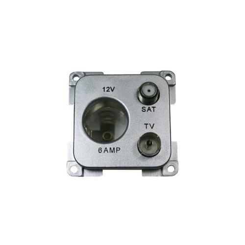PRESA 12VAUTO+TV+SAT (PRESA 12V ACCEND.+TV 9,5+SAT) ARGENTO