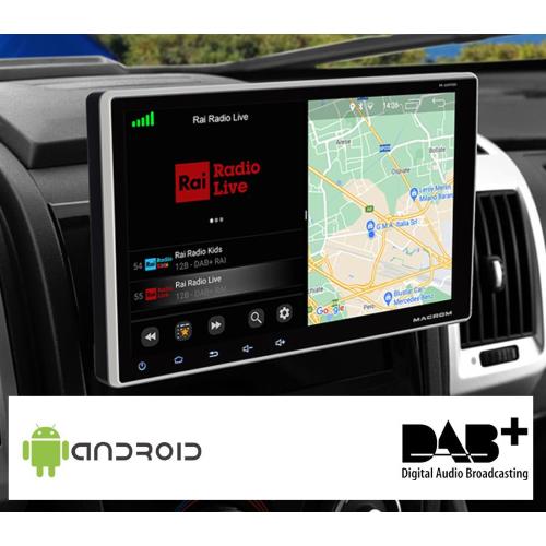 AUTORADIO MULTIMEDIALE CON NAVIGATORE 1DIN M-AN900 + ANTENNA DAB + CABLAGGIO PLUG & PLAY CON COMANDI AL VOLANTE +  ADATTATORE DUCATO X250-X290 DAL 2006 AL 2020