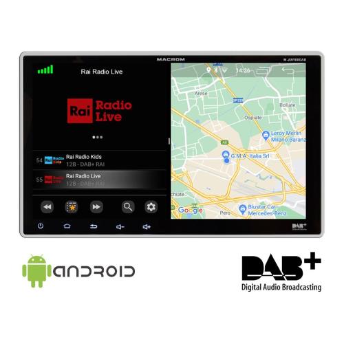 AUTORADIO MULTIMEDIALE CON NAVIGATORE 1DIN M-AN900 + ANTENNA DAB + CABLAGGIO PLUG & PLAY CON COMANDI AL VOLANTE +  ADATTATORE DUCATO X250-X290 DAL 2006 AL 2020