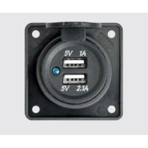 PRESA DOPPIA USB-A 5V 1A + 2,1 A GRIGIO BMP2USB/GR