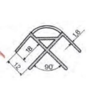 PROFILO IN PVC ANGOLARE PER PANNELLI DA 12MM GRIGIO 2200MM