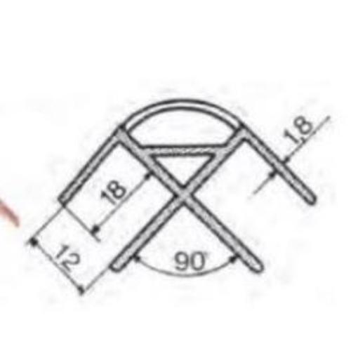 PROFILO IN PVC ANGOLARE PER PANNELLI DA 12MM GRIGIO 2200MM