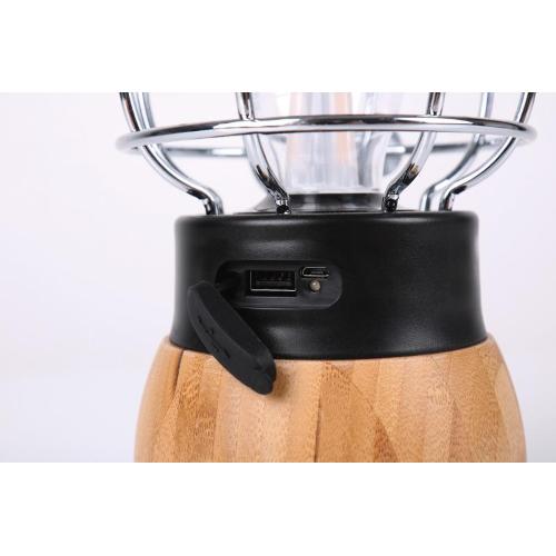 LANTERNA A BATTERIA BAMBOO E ACCIAIO HOLIDAY