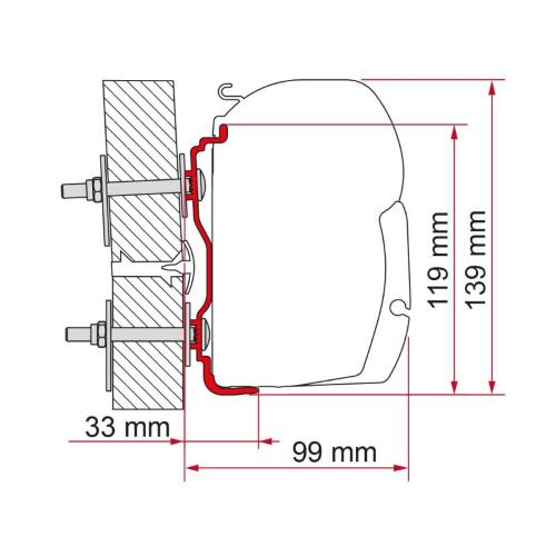 STAFFA PER F45 ADAPTER HYMER DAL 2016 300 98655Z060