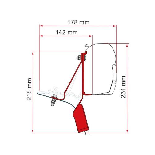 STAFFE PER F45 ADAPTER FORD CUSTOM NUGGET LIFT ROOF DEEP BLACK 98655Z114
