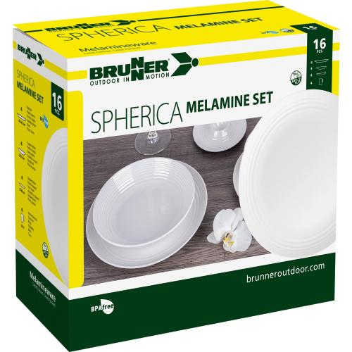 KIT PIATTI E ACCESSORI IN MELAMINA 4 PERSONE 16PZ SPHERICA 0830160N.C7T