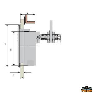MANIGLIETTA SPORTELLO INOX Ø62X50 0-20MM