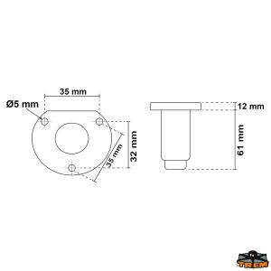 FANALE A LED 12V “POLE EASY LED 360°” A 360°20MT ASTA BAIONETTA 1000MM BIANCO