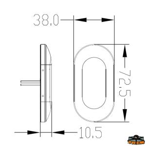 LUCE DI CORTESIA 12V DA APPOGGIO LED 73X38MM 6LED 1,2W BIANCO