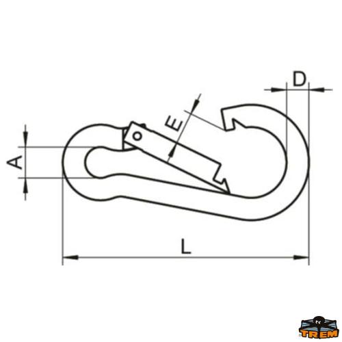 MOSCHETTONE INOX A PERA CON ANELLO Ø 8X80MM
