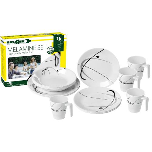 KIT PIATTI E ACCESSORI IN MELAMINA 4 PERSONE 16PZ SERENADE 0830160N.C6A
