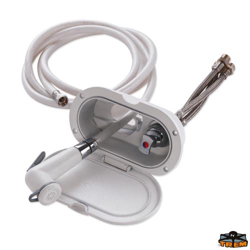 BOX DOCCIA "AFRODITE A" CON MISCELATORE+TUBO PVC 4MT BIANCO