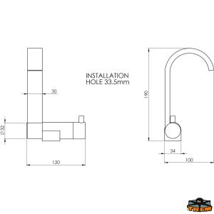 MISCELATORE MONOCOMANDO CANNA ABBATTIBILE PIATTA STYLE CORTO