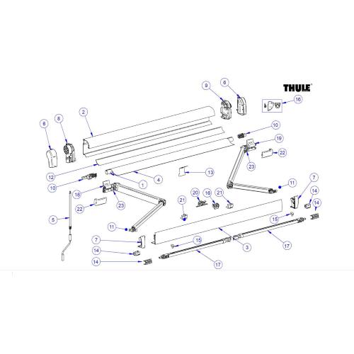 CLIP OVALE DI SUPPORTO BRACCIO PER TENDALINI THULE 4900/TRISTOR 2 