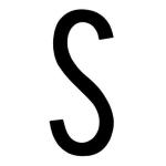 LETTERA ADESIVA 8CM TARGA "S" NERA 