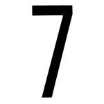 NUMERO ADESIVO 8CM TARGA "7" NERO