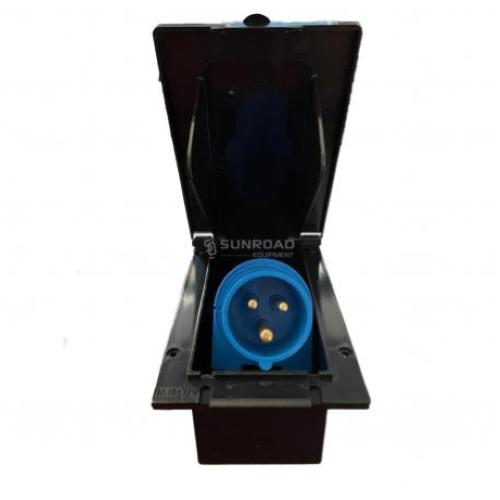 FIXED MALE POWER SOCKET 230V HOLE 135X70MM BLACK