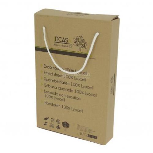 FITTED SHEET LYOCELL WHITE 130X190 LEFT CUT