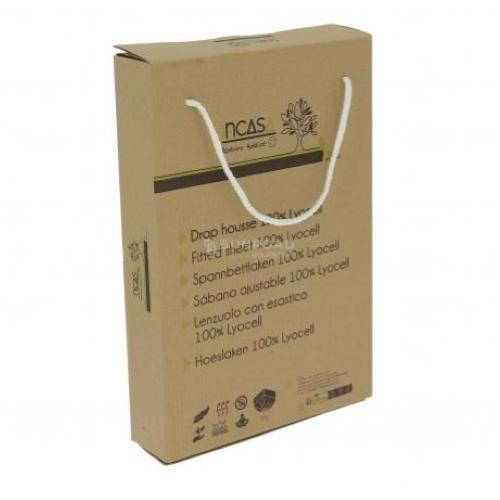 FITTED SHEET LYOCELL WHITE 130X190 LEFT CUT