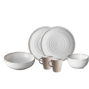 KIT PIATTI E ACCESSORI IN MELAMINA 2 PERSONE 8PZ SAVANA 0830143N.C4P