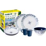 KIT PIATTI E ACCESSORI IN MELAMINA 2 PERSONE 8PZ BLUE OCEAN 0830143N.C8C