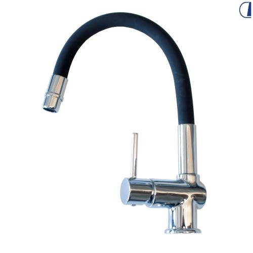 MISCELATORE MONOLEVA IN METALLO CROMATO CANNA NERA