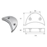 ANODO PER MOTORI JOHNSON/EVINRUDE/OMC FG3 O.C.392123 HP 90-140 118X77X22MM ZINCO