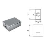 ANODO PER MOTORI JOHNSON/EVINRUDE/OMC FG4 BIS O.C.433458 HP 60-280 56X43X23MM ALU