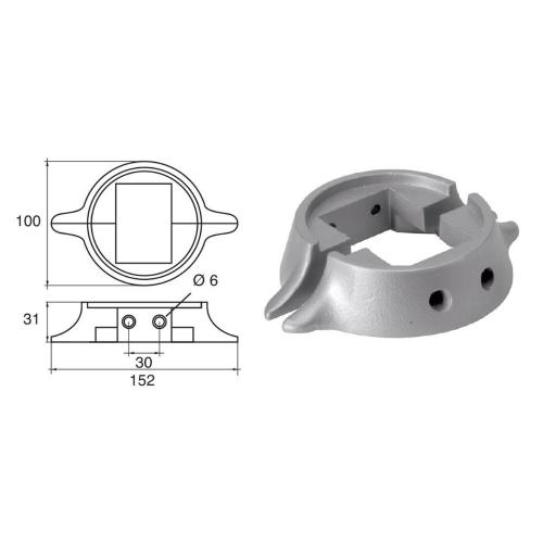 ANODO PER MOTORI LOMBARDINI O.C.9135034 152X100X31MM