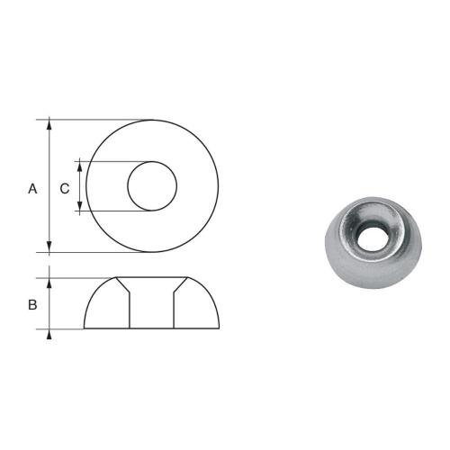 ANODO PER MOTORI MERCURY MERCRUISER F-D-24/M 24X24X6.5MM ZINCO