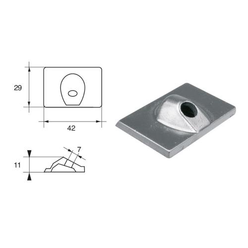 ANODO PER MOTORI MERCURY MERCRUISER FM-7 O.C.42121A2 HP6-9.9-15 4T 42X29X11MM