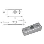 ANODO PER MOTORI MERCURY MERCRUISER FM-16 O.C.826134Q HP 75-250 75 4T 77X29X22MM ALU